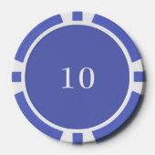 Custom Toernooi Game Value 10 Blauw Poker Chips (Voorkant)
