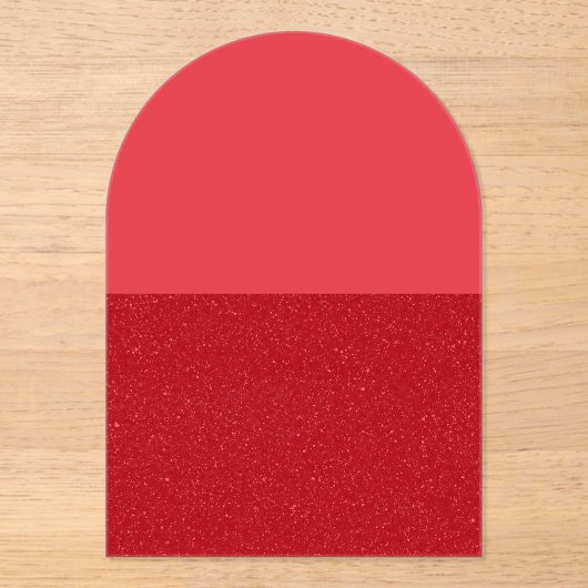 Custom Tomato Red Block Acrylic Invitation Acryl Uitnodigingen (Voorkant)