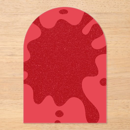 Custom Tomato Red Drip Acrylic Invitation (Recto)