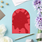 Custom Tomato Red Drip Acrylic Invitation Acryl Uitnodigingen (Insitu (Huwelijk))