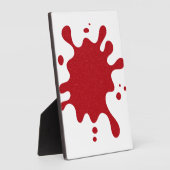 Custom Tomato Red Inkblot Easel Plaque (Côté)