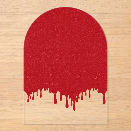 Custom Tomato Red Melt Acrylic Invitation (Recto)