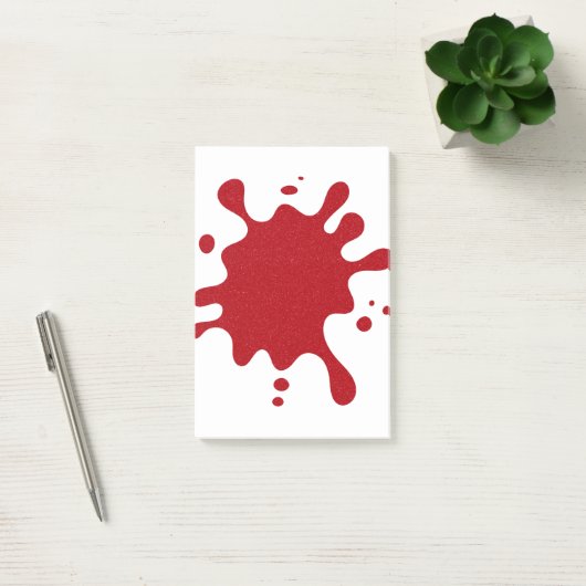Custom Tomato Red Paint Splash Post-It Notes (Kantoor)