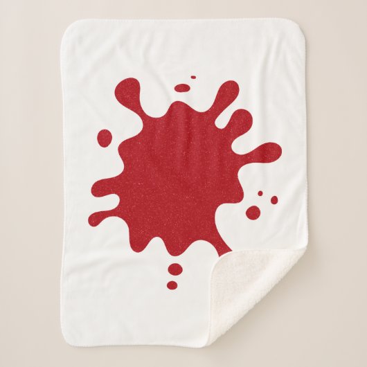 Custom Tomato Red Splash Blanket – White Base Sherpa Deken (Voorkant)