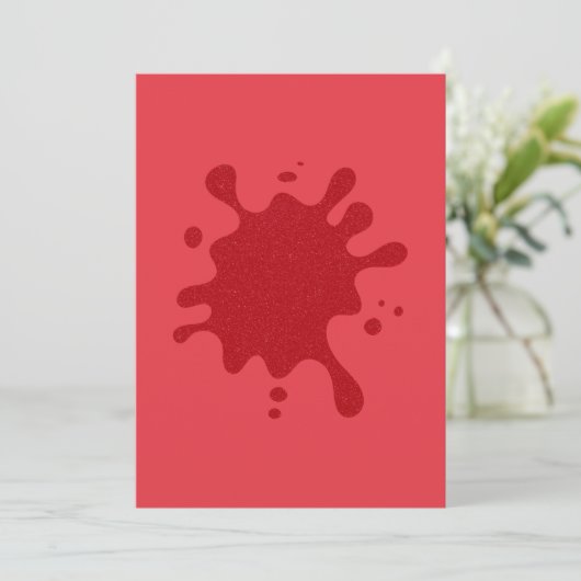 Custom Tomato Red Splash Flat Save The Date Card (Staand voorkant)