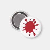 Custom Tomato Red Splash Magnet (White Base) Magneet (Voorkant / Achterkant)