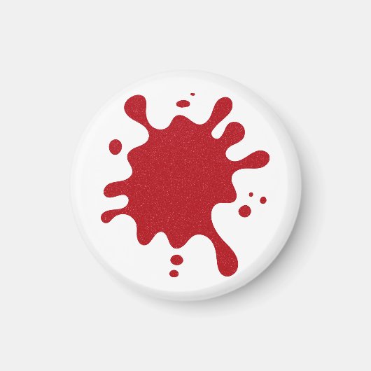 Custom Tomato Red Splash Magnet (White Base) Magneet (Voorkant)