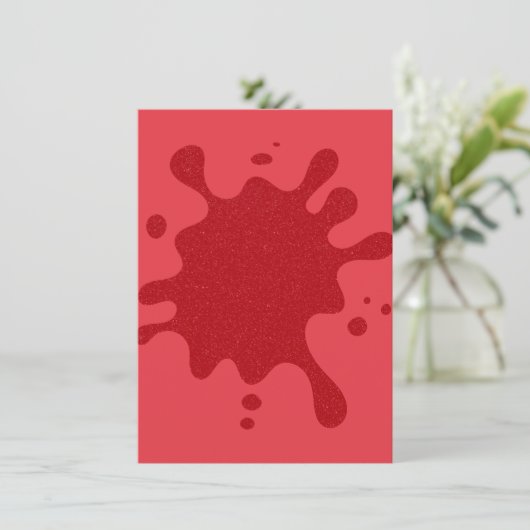 Custom Tomato Red Splash Matte Invitation Kaart (Staand voorkant)