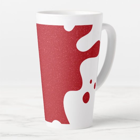 Custom Tomato Red Splash Noise Latte Mug (Angle droit)