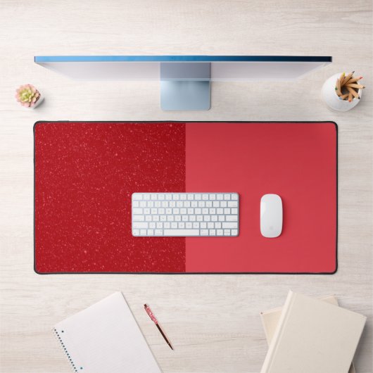 Custom Tomato Red Split Desk Mat – Bold & Clean (Kantoor 1)