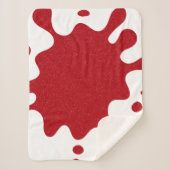 Custom Tomato Red & White Splash Sherpa Blanket Sherpa Deken (Voorkant)