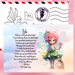 Custom Tooth Fairy Briefkaart voor kinderen