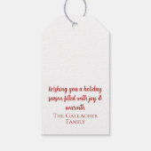 Custom Topiary Christmas Tree Cadeaulabel (Achterkant)