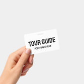 Custom tour guide name badge with clip or string (Handheld)