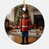 Custom Toy Soldier Nutcracker Photo Christmas Keramisch Ornament (Achterkant)