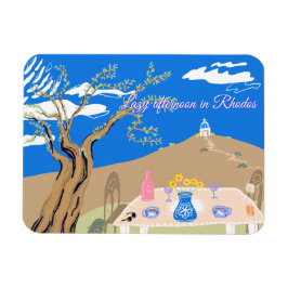 Custom Travel Greek afternoon olive tree scenery Magneet