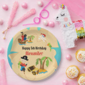 Custom Treasure Map Boy Pirate Birthday Party Papieren Bordje (Feest)
