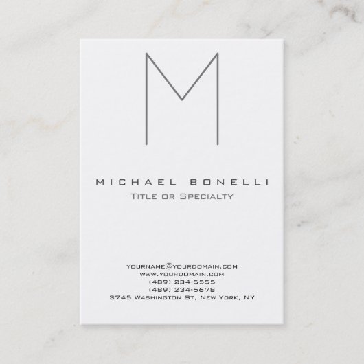 Custom Trendy Bold Monogram Minimalistisch Modern Visitekaartje (Voorkant)
