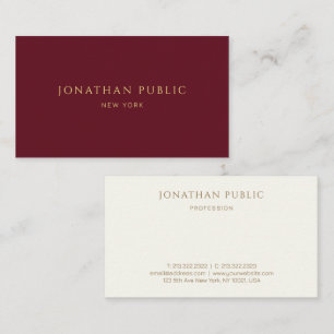 Custom Trendy Elegant Modern Maroon Red Luxury Visitekaartje