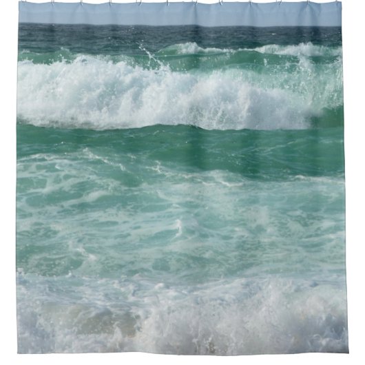 Custom Trendy Elegant Modern Waves Sjabloon Douchegordijn (Voorkant)