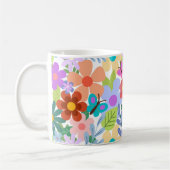 Custom Trendy Floral Pattern Koffiemok (Links)