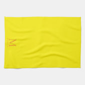 Custom Trendy Monogram Name Elegant Bright Yellow Theedoek (Horizontaal)