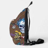 Custom trendy spooky street art graffiti chocolade sling bag (Rechts)