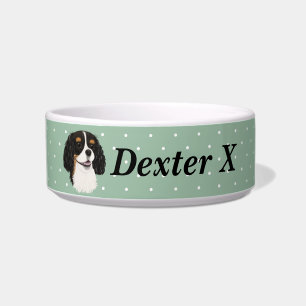 Custom Tri Cavalier King Charles Spaniel Voerbakje