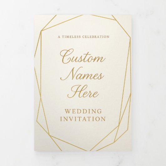 Custom Trifold Letter Fold Invitation, Size: 5" x Drieluik Uitnodiging (Cover)