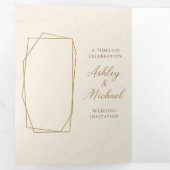 Custom Trifold Letter Fold Invitation, Size: 5" x Drieluik Uitnodiging (Binnenzijde eerst)