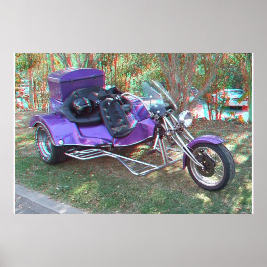Custom Trike 3D Anaglyph Photo Poster (Devant)