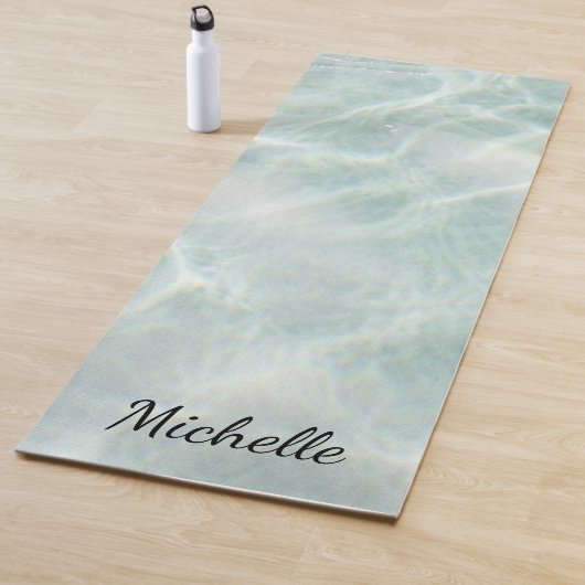 Custom Tropical Beach Zee Waves Monogram Yogamat (In situ)