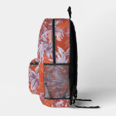Custom Tropical Leaf Hot Zomer Rood Modern Ontwerp Bedrukte Rugzak (Rechts)