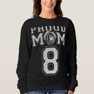 Custom Trots Football Mom nummer 8 voor Football F Trui