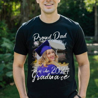 Custom Trots Pap van de 2024 Afstuderen T-shirt