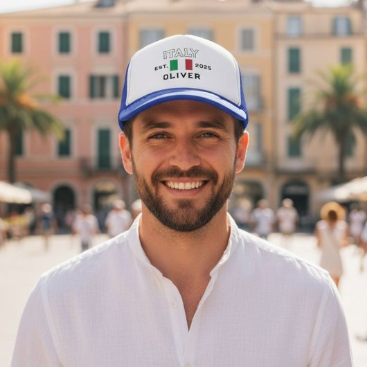 Custom Trucker Cap for Italy Fans, Personalized