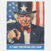 Custom Trump Grappige Bericht voor Happy 50th Birt Fleece Deken (Voorkant)