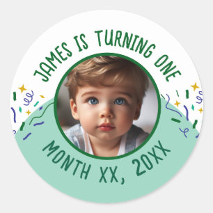 Custom Turning 1 voor een jaar oude verjaardag Ronde Sticker