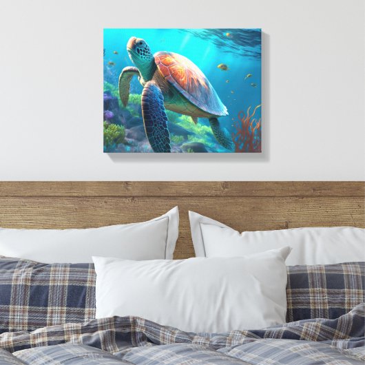 Custom Turtle Canvas Wall Art Personalized Design (Insitu (Slaapkamer))