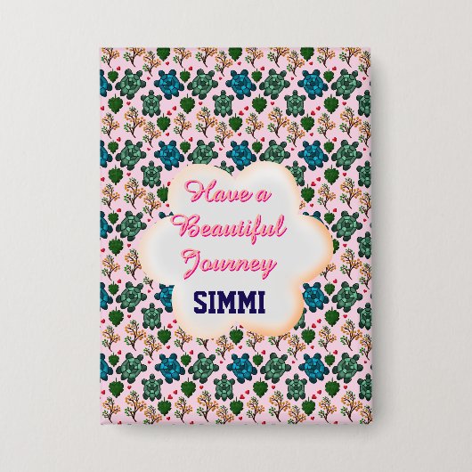 Custom turtle pattern  button (Voorkant)