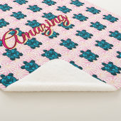 Custom turtle pattern Sherpa Blanket Deken (3/4)