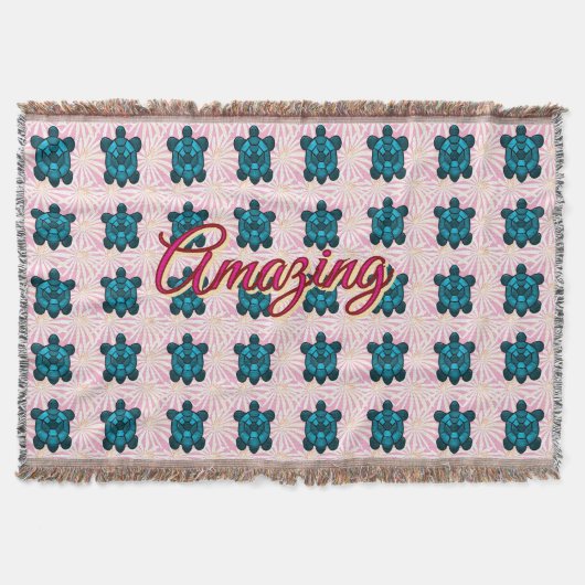 Custom turtle pattern Sherpa Blanket Deken (Voorkant)