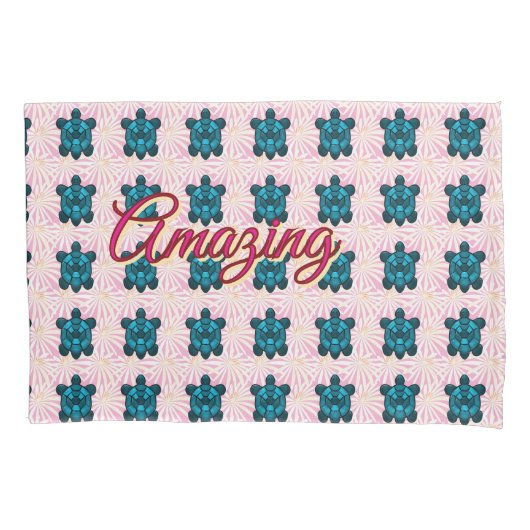 Custom turtle pattern Sherpa Blanket Kussensloop (Voorkant)