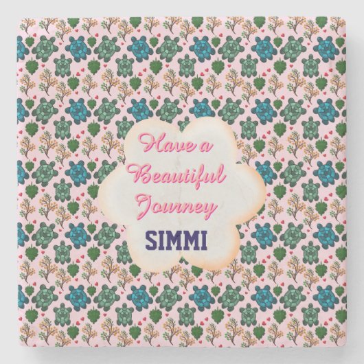 Custom turtle pattern  stenen onderzetter (Voorkant)