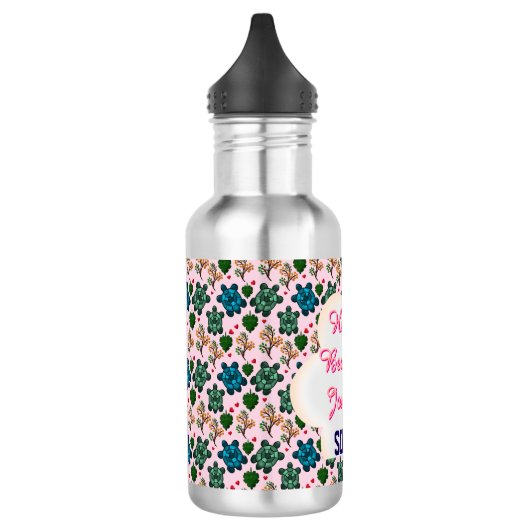 Custom turtle pattern  waterfles  (Links)