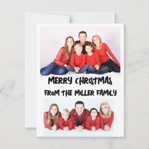 CUSTOM TWEE 2 FOTO PLATTE KERST KAART