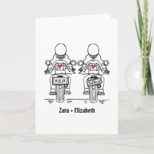 Custom Twee Bruiden Biker Motorfiets Avond Bruilof