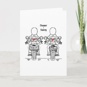 Custom Twee Bruiden Biker Motorfiets Avond Bruilof