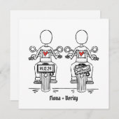 Custom Twee Bruiden Biker Motorfiets Lesbische Bru Kaart (Voorkant / Achterkant)
