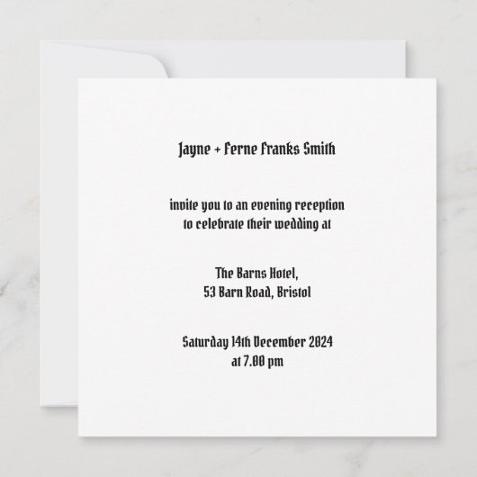 Custom Twee Bruiden Motorfiets en Sidecar Avond Kaart (Achterkant)